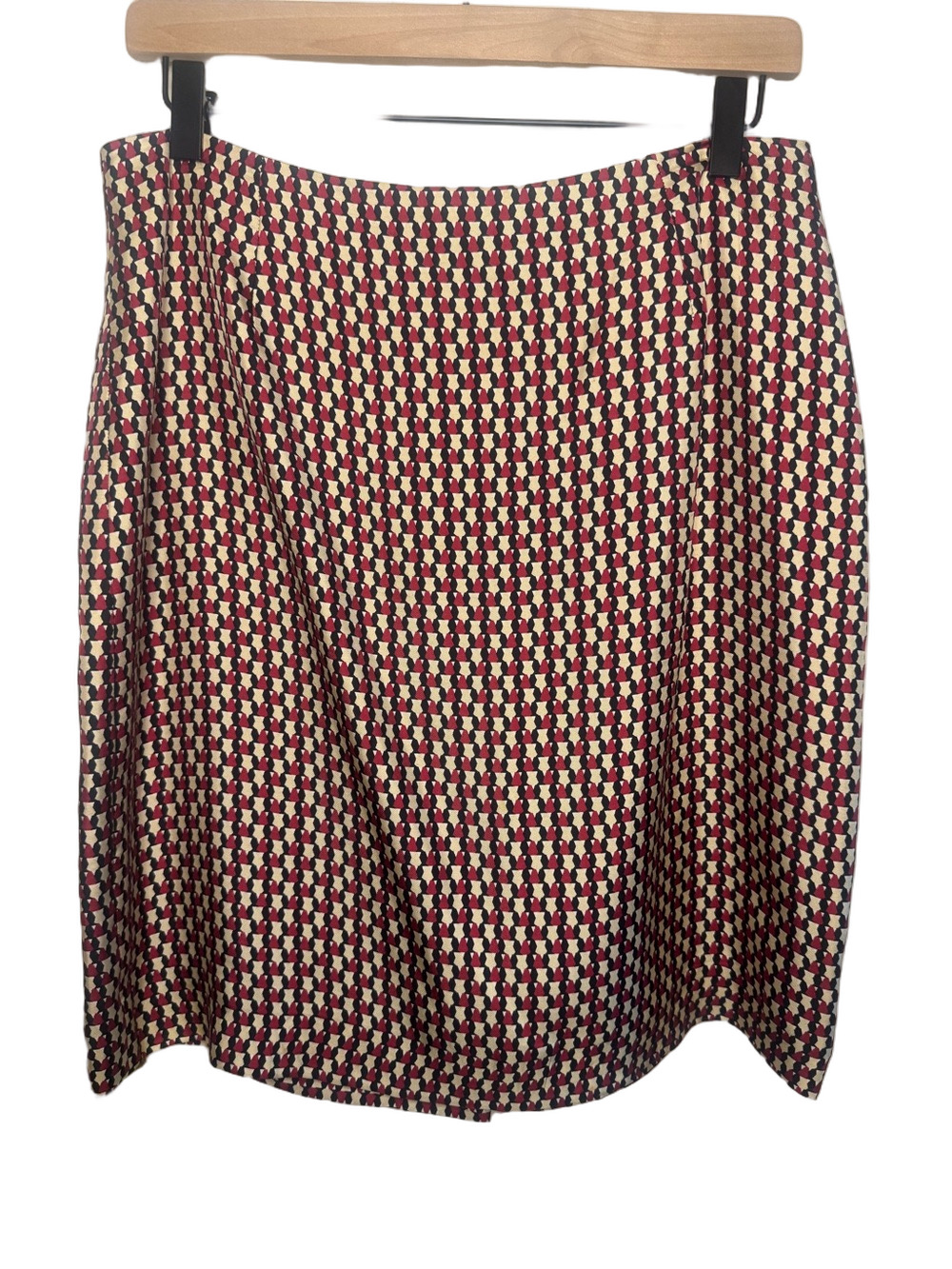Ann Taylor Silk Geometric Pattern Pencil Skirt Size 10